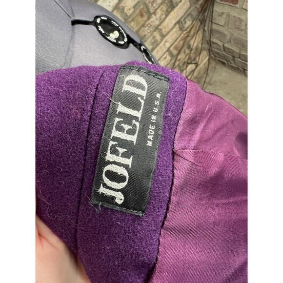 wool coat overcoat vintage double breasted purple - Picture 14 of 14